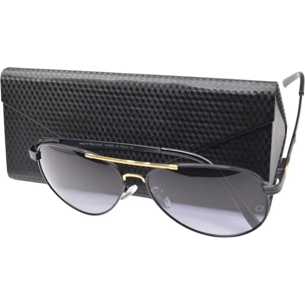 Montblanc Sunglasses | Black Gold Frame | Gray Purple Gradient Lens | New
